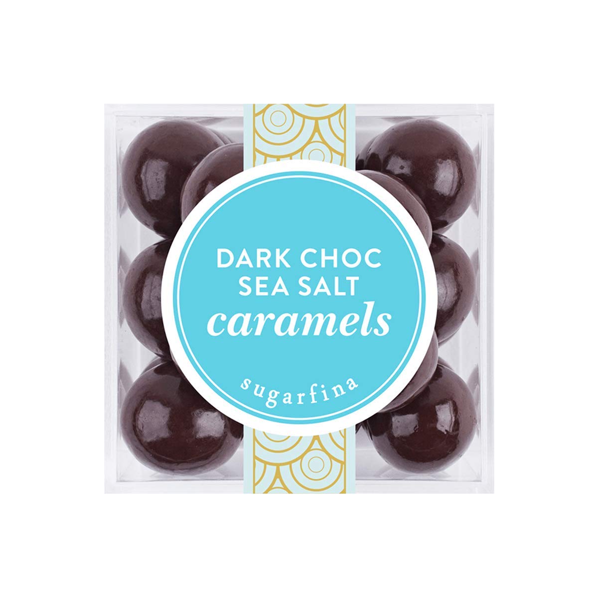Sugarfina Dark Chocolate Sea Salt Caramels Small Candy Cube, Chocolate Bites, 2.6 oz, 1 Count