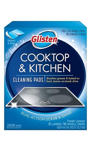 Glisten GC0608T Cooktop & Kitchen Cleaning, 8 Large/16 Small Pads, White