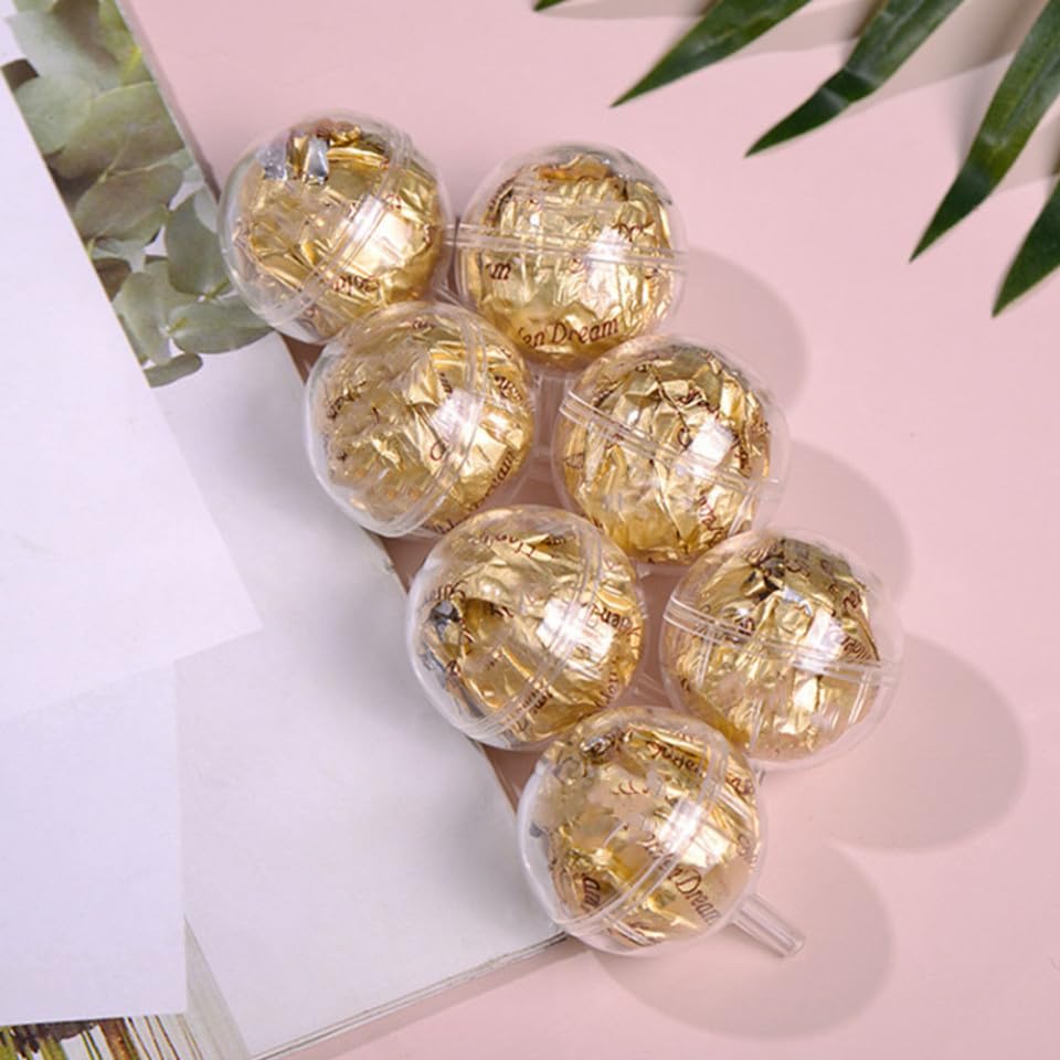 Angoily 60 Pcs Round Box Candy Cup Valentine's Day Packaging Containers Balls Flower Packaging Case for Exotic Chocolate