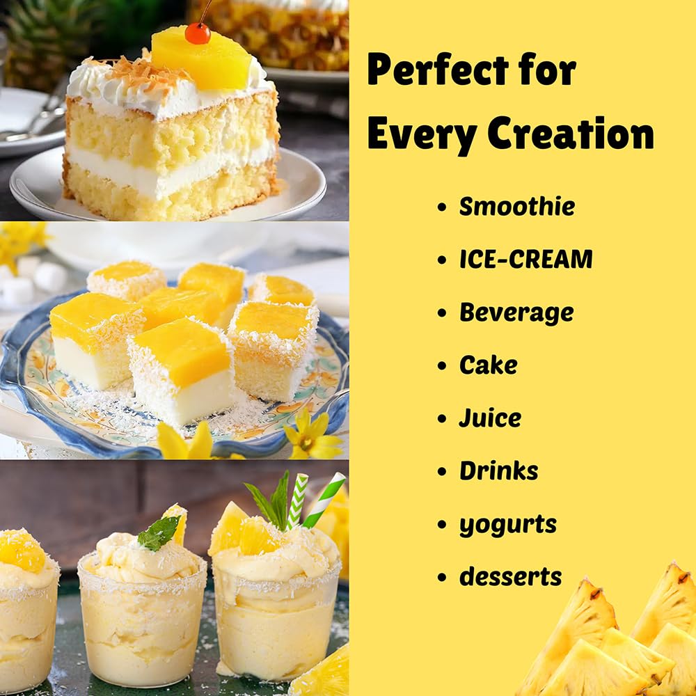 Pineapple Powder - 227g | 100% Natural Pineapple Juice Powder 8 oz for Smoothies, Shakes, Baking & Drinks,| Free from Preservatives, Artificial