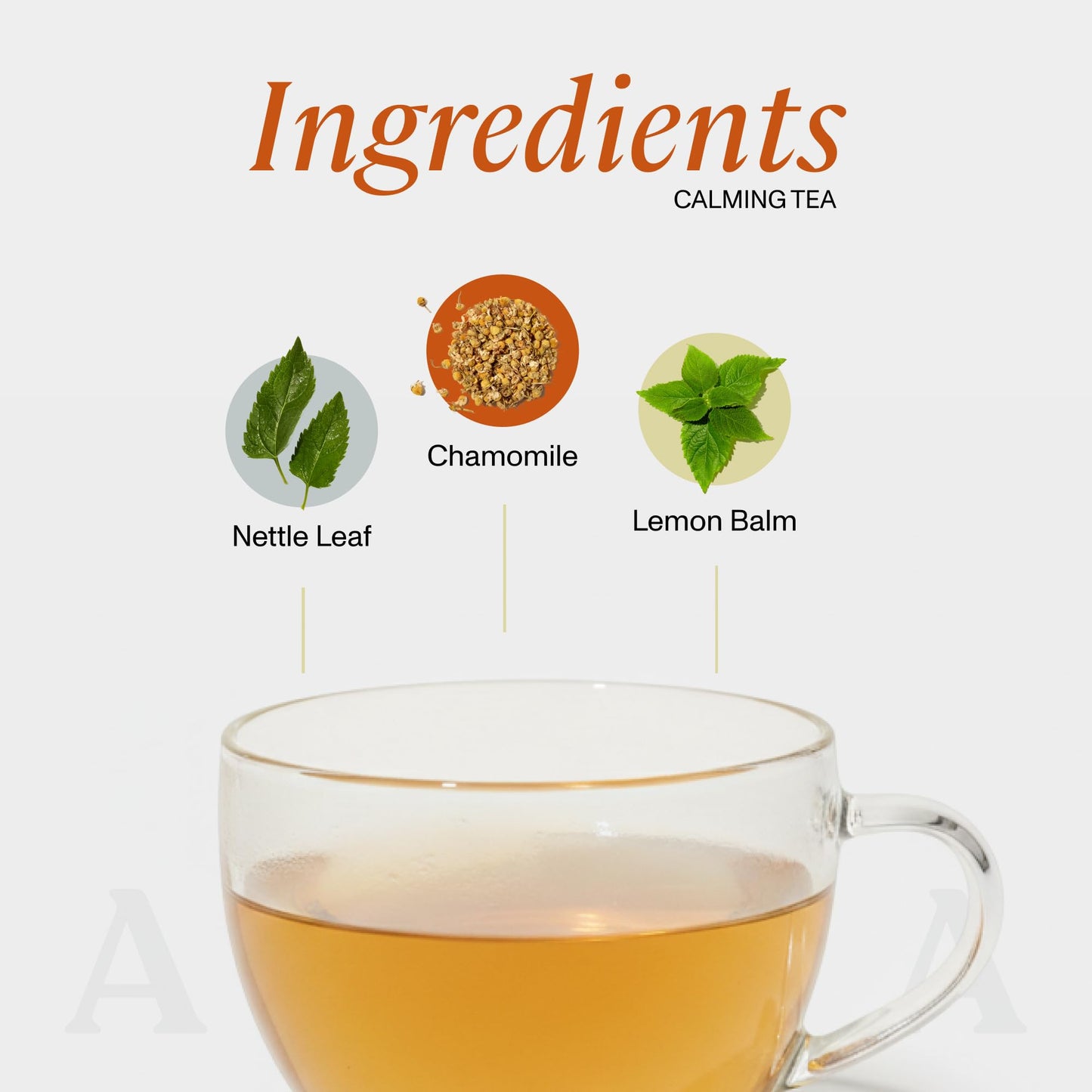 ANYA Calming tea, 20ct - Chamomile, Lemon Balm, Nettle leaf, Breastfeeding Safe, 100% Organic, Non-GMO, Gluten free, Biodegradable. Essential