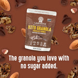 Lakanto Chocolate Crunch Granola - Delicious Snack, Quick Breakfast Cereal, Keto Friendly, Monk Fruit Sweetener, No Sugar Added, Vegan, Gluten Free