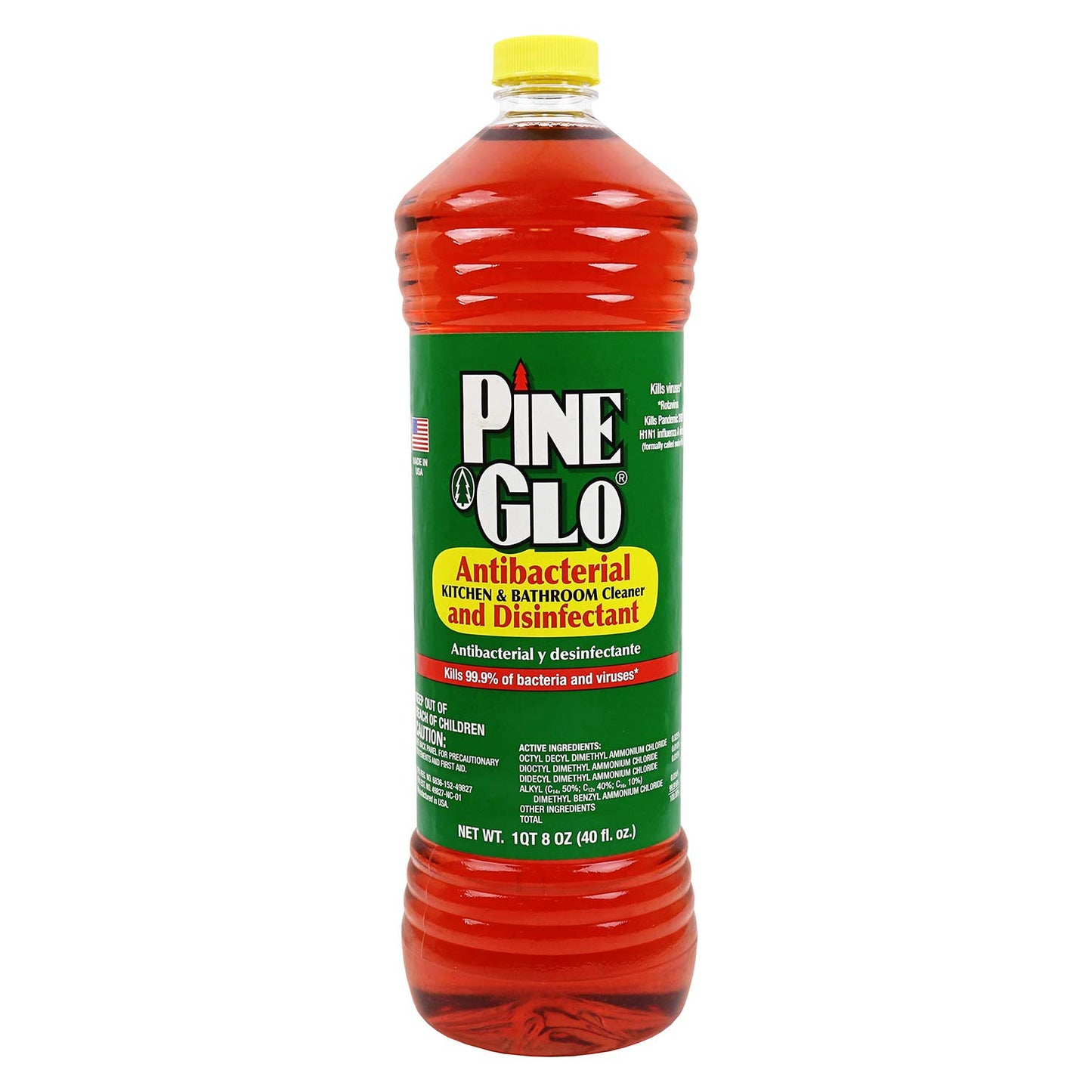 Pine Glo Antibacterial and Disinfectant Cleaner, Hospital Grade and EPA Registered. Pine Scent 40 Fl oz Bottle