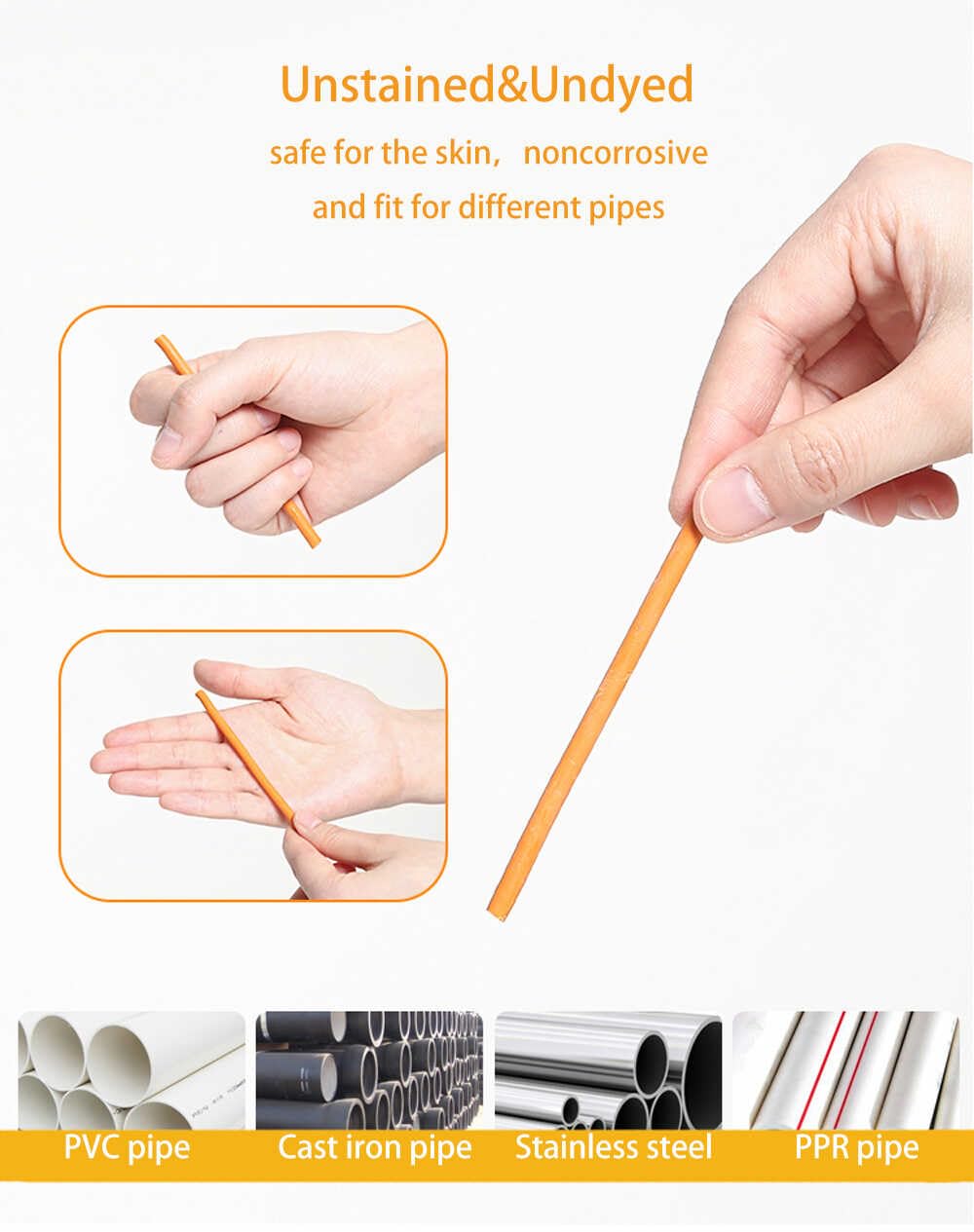 IUDAOIHK Drain Cleaner Sticks Keeps Drains and Pipes Clear and Odor As Seen On TV 4 Packs(48 pcs)