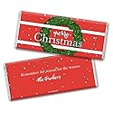 Christmas Candy Personalized Holiday Wrappers for Candy Bars (25 Wrappers)