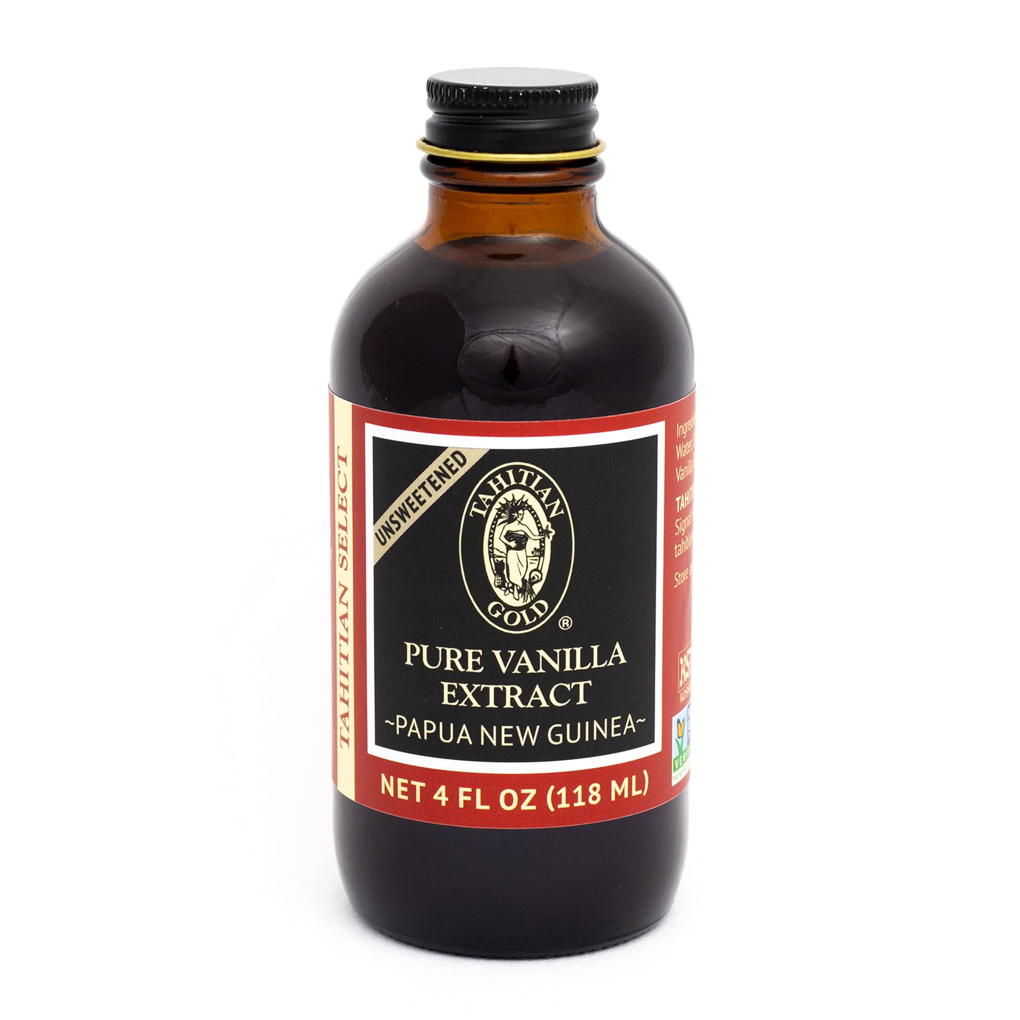 Tahitian Gold - Pure Vanilla Extract - Tahitian Select - Made From Top-Quality Tahitian Vanilla Beans of Papua New Guinea - 4 Fl Oz