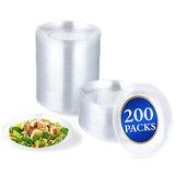 BATTIPAW 200 Pcs Clear Plastic Plates for Party, 5 inch Disposable Hard Plastic Dinner Plates Small Dessert/Salad Plates for Wedding Parties