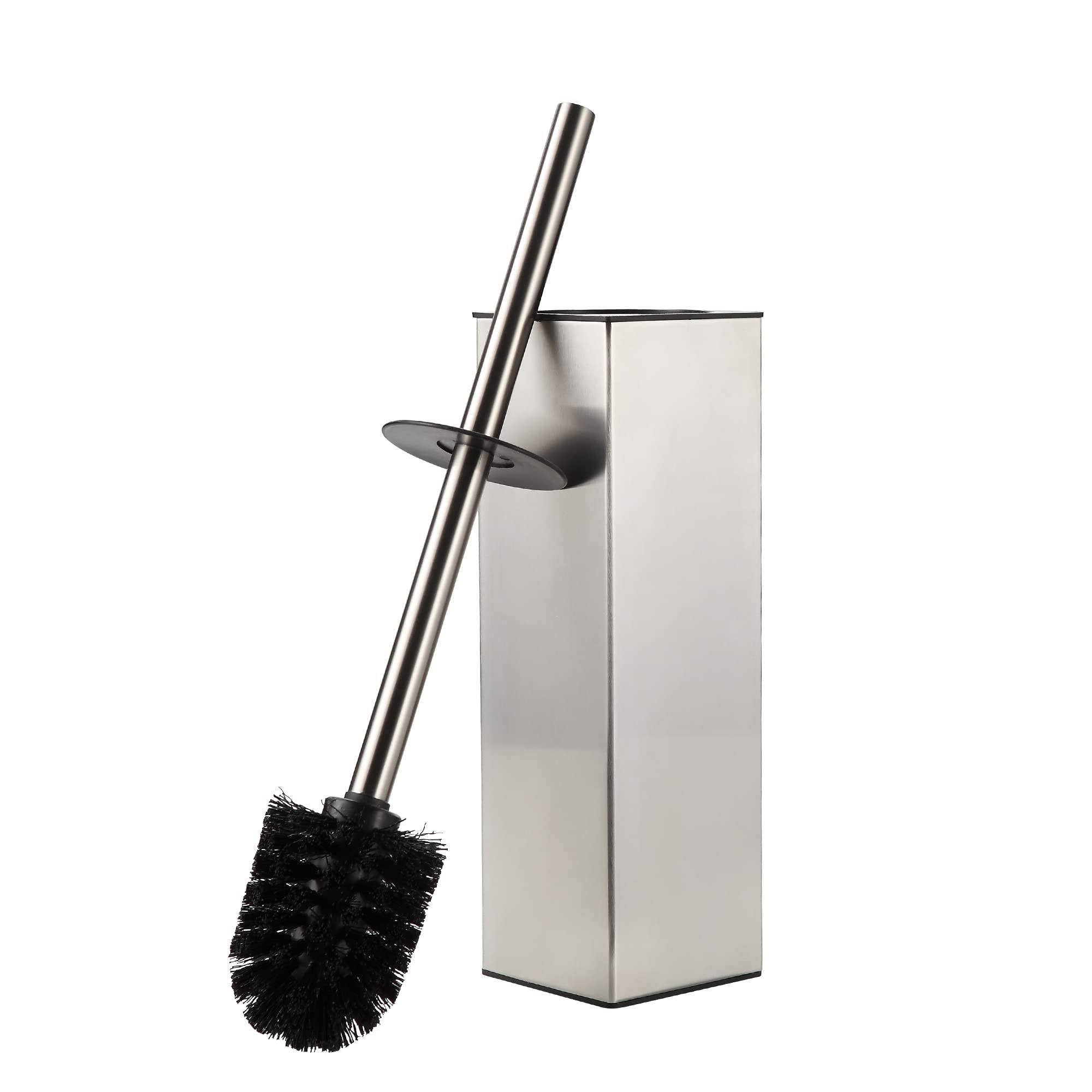 BGL Toilet Brush Holder Freestanding,Brushed Nickel,304 Stainless Steel,SUS304 Toilet Bowl Brush and Holder for Bathroom - Space Saving,Sturdy,Deep