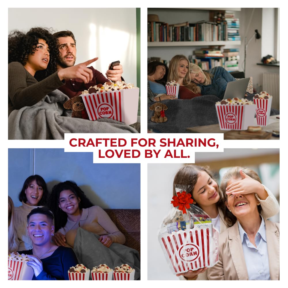 Movie Night Popcorn and Candy Gift Basket - Keto Cravings Gift Basket - Perfect for a Cozy and Fun Evening at Home or the Theater with Family