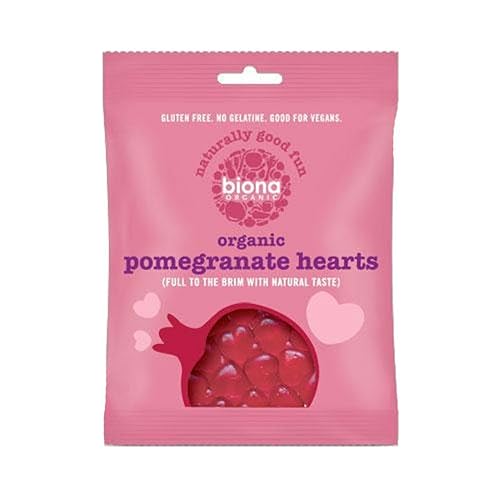 Biona Organic Vegan Pomegranate Hearts 75g-10 Pack