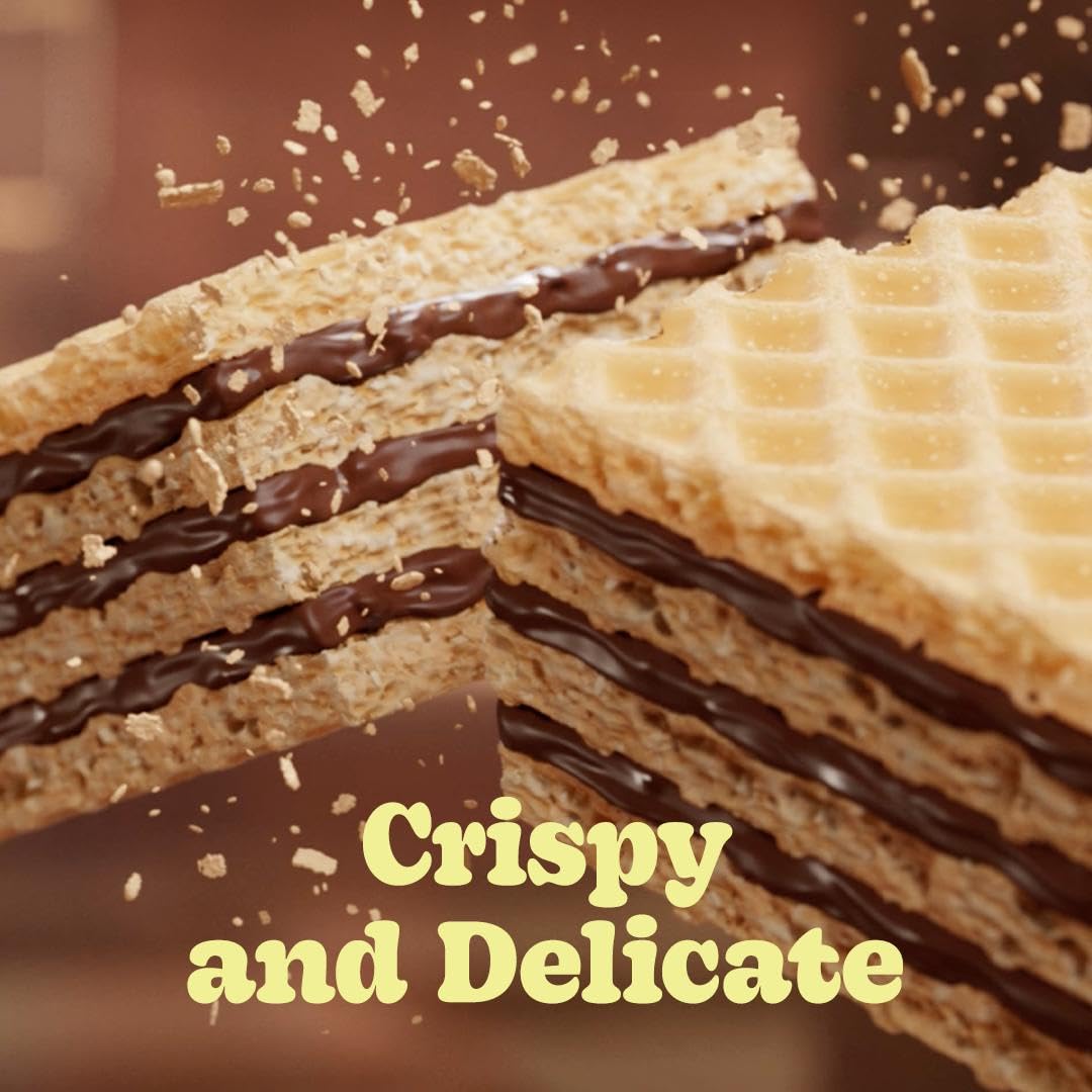 Bauducco Chocolate Wafers - Crispy Wafer Cookies With 3 Delicious, Indulgent, Decadent Layers of Chocolate Flavored Cream - Delicious Sweet Snack or