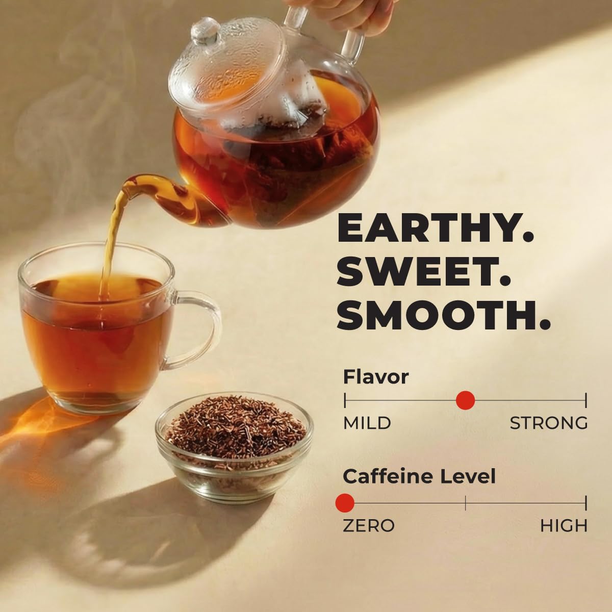 Rooibos Tea Bags (100 Bags) - Caffeine Free Redbush Herbal Tea for Everyday Comfort & Relaxation - After-Meal Comfort, Low In Tannins - Pure