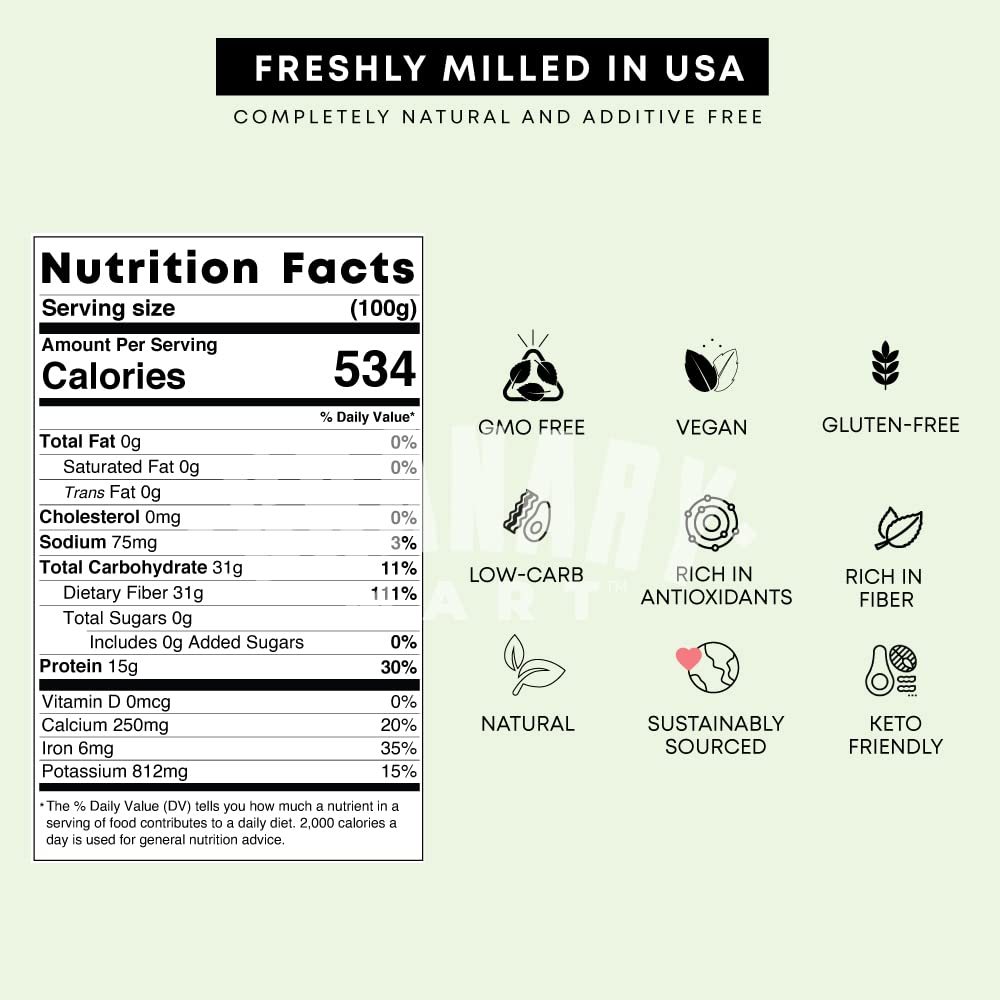 Flax Seed Meal Flour by Granary Mart- Rich in Protein/Omega 3,6 & 9/Fiber - GMO-FREE - Freshly Milled in USA - Keto-Friendly/Vegan - Affordable Bulk