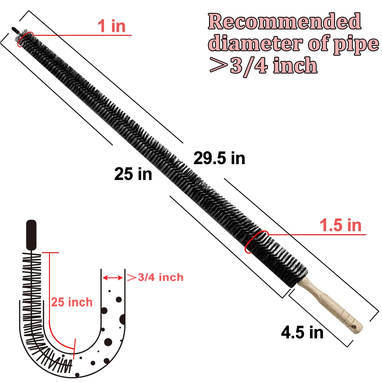Clothes Dryer Lint Brush, 29.5" Long Flexible Lint Vent Trap Cleaning Tool, Refrigerator Condenser Coil Brush, Dryer Lint Removal Cleaner Brush