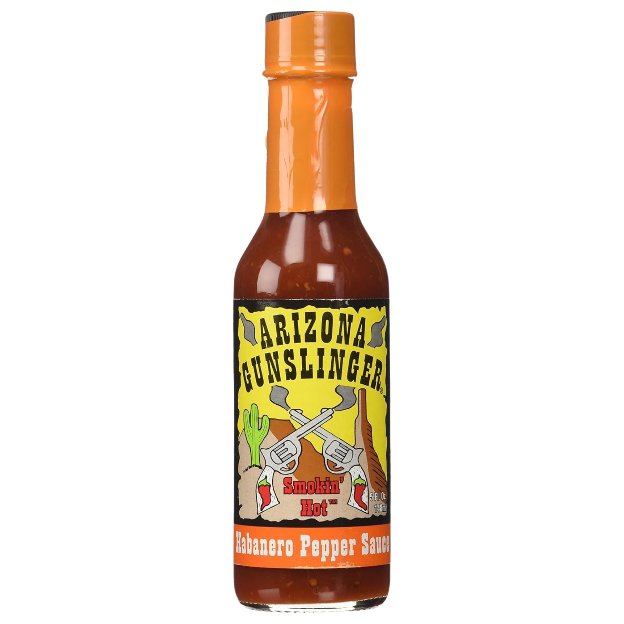 Arizona Gunslinger Habanero Hot Sauce - Made from Fresh Ripened Habanero Peppers and Red Ripened Jalapeño Peppers - Extremely Hot, Thick & Flavorful