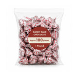 Candy Cane Mint White Creme Candy Pieces with Crunchy Bits Bulk Bag - 1 lb (Approx. 100 pieces)