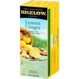 Bigelow Lemon Ginger Herbal Tea Bags 28-Count Box (Pack of 1) Lemon Ginger Tea Bags Herbal Tea All Natural Gluten Free