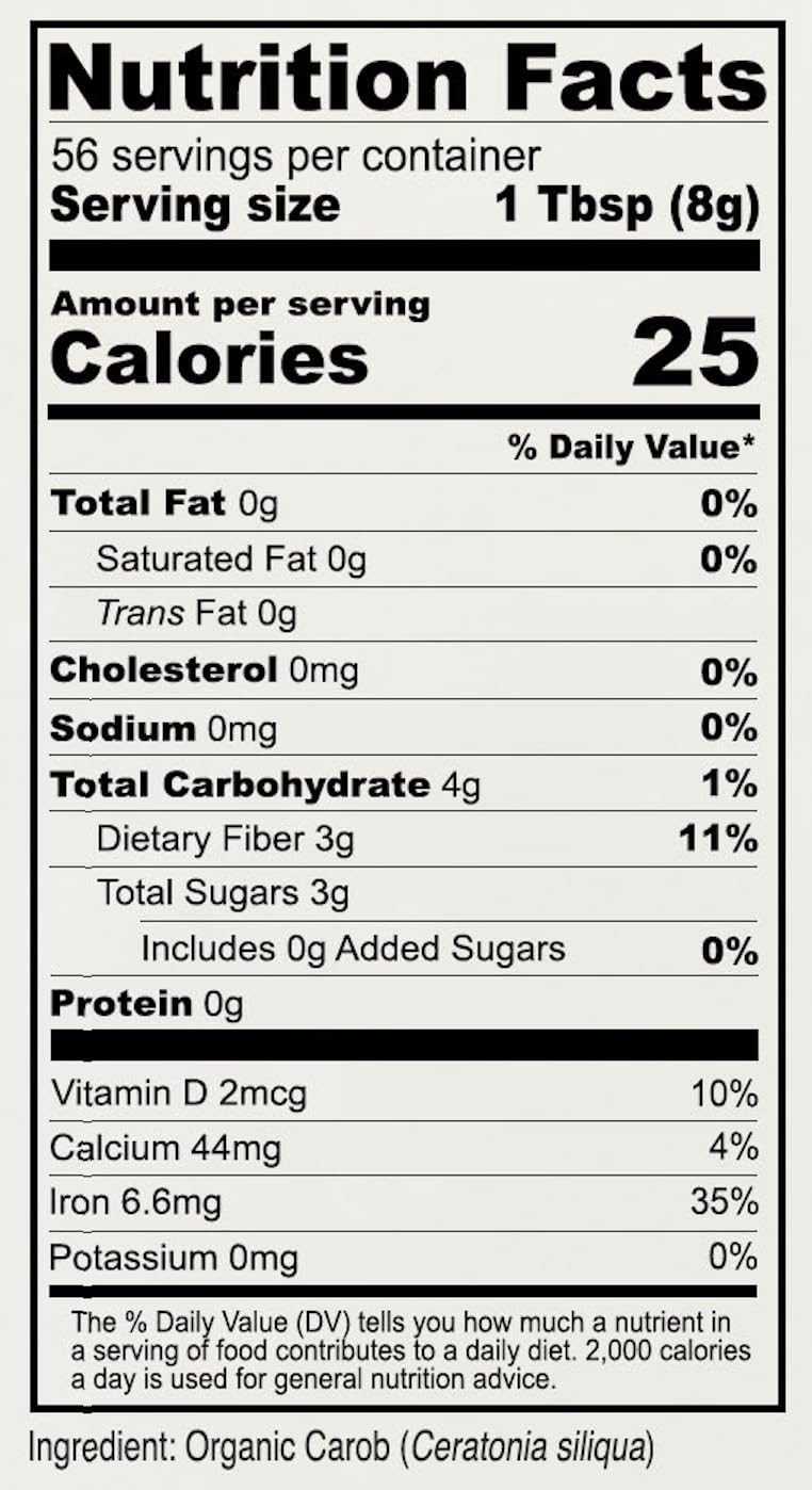 Anthony's Organic Carob Powder, 1 lb, Gluten Free, Non GMO, Cocoa Powder Alternative, Unsweetened