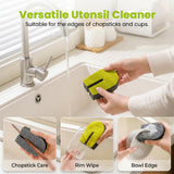 U Shaped Double Sided Sponge Scrubber, Non Scratch Knife Cleaner, Crevice Cleaning Tool, Multi Purpose Kitchen Sponge for Sink Drain Basket Utensils