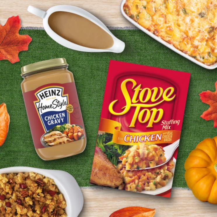 Heinz HomeStyle Classic Chicken Gravy, Savory Poultry Base, Ready to Serve Gravy for Quick Mashed Potatoes and Easy Roast Meals, 12 Ounce (Pack of 2)
