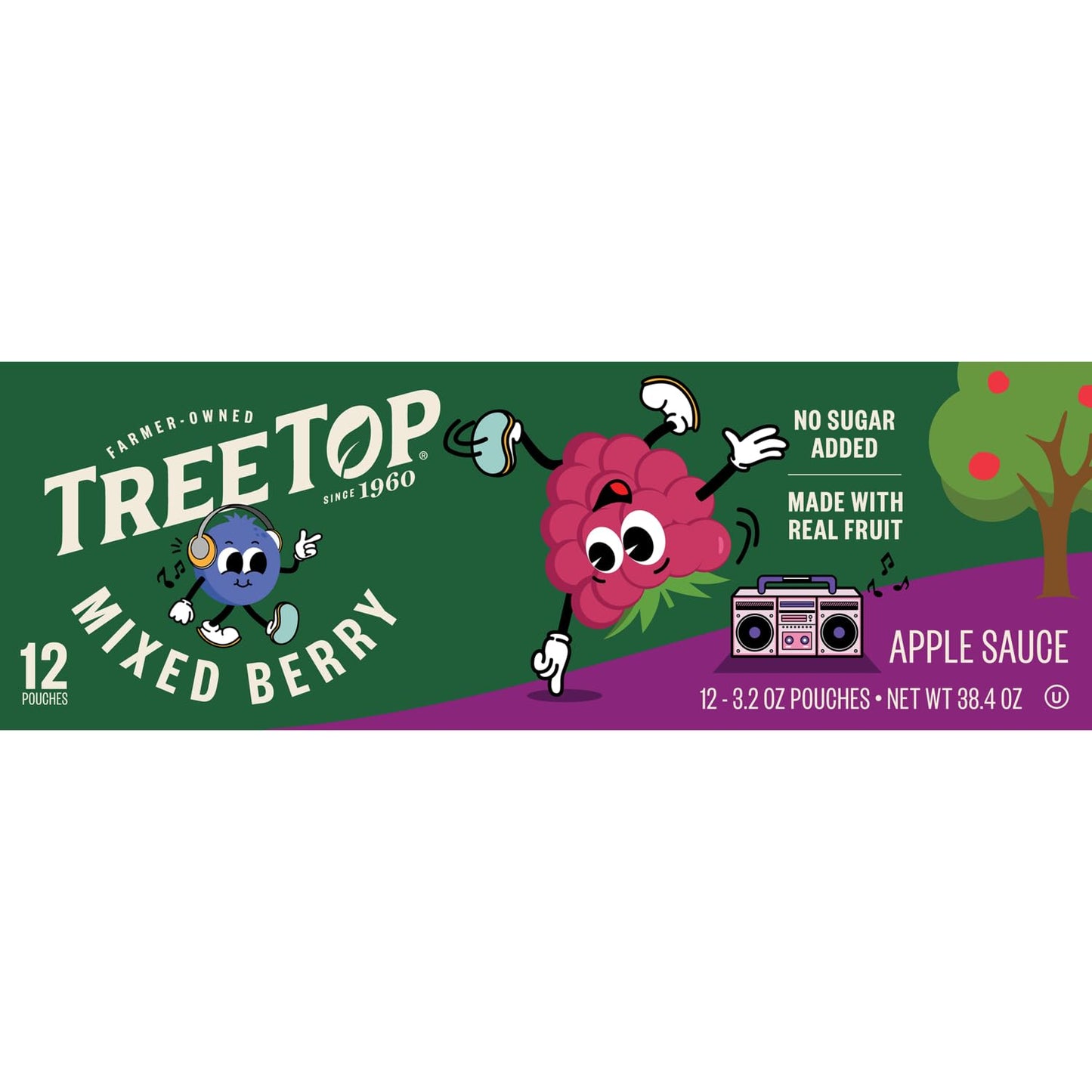Tree Top Applesauce Pouches (3.2 Ounce (Pack of 12), Mixed Berry)