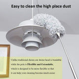 DELUX Microfiber Feather Duster Extendable Duster with 100 inches Extra Long Pole, Bendable Head & Long Handle Dusters for Cleaning Ceiling Fan, High