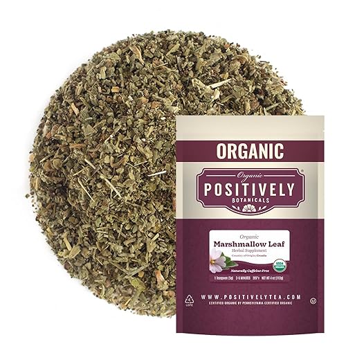 Organic Positively Botanicals Company, Marshmallow Leaf, Herbal Tea Loose Leaf Botanical, 4 Ounce