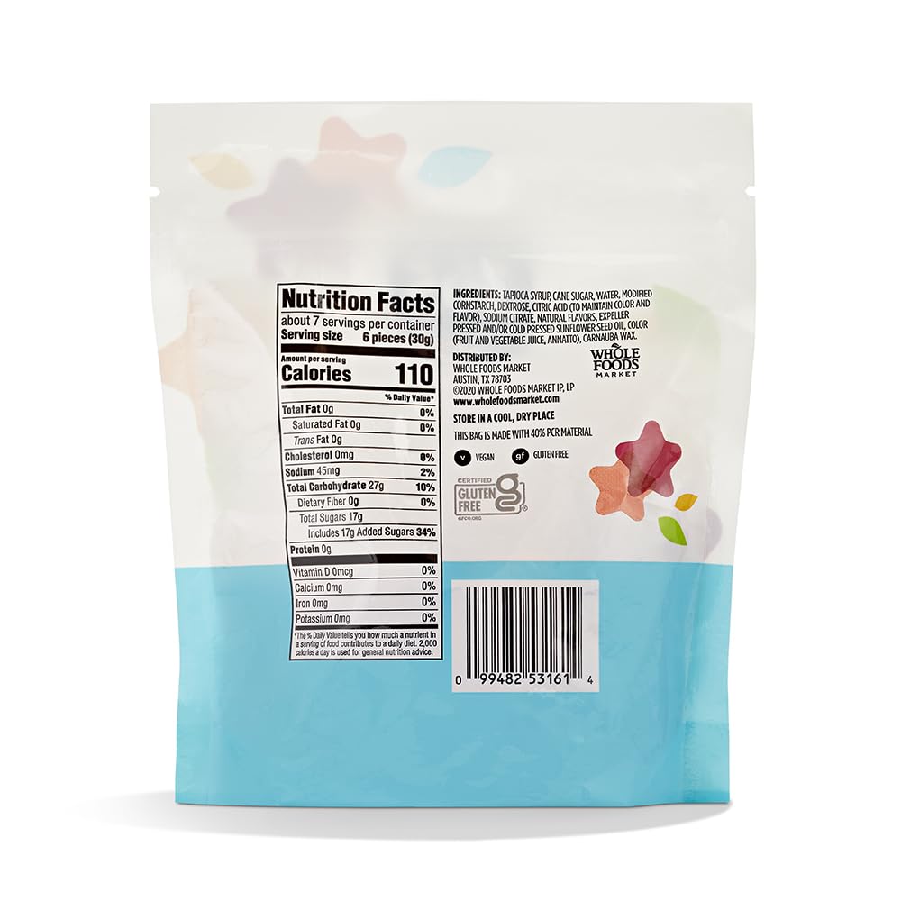 365 by Whole Foods Market, Assorted Flavor Gummy Stars, 7 Ounce