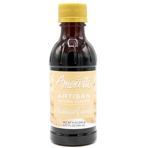 Amoretti - Natural Oatmeal Cookie Artisan Flavor Paste, 8 oz, Perfect For Ice Cream, Beverages, Cakes, and more, Preservative Free, Vegan, Gluten