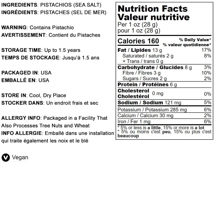 Food to Live Pistachios, Roasted and Salted, 1.5 Pounds - California Dry Roasted Pistachios with Sea Salt, In Shell, Kosher, Vegan Superfood, Bulk