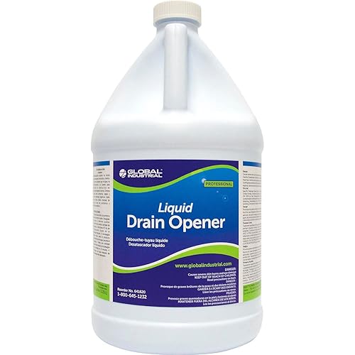 Global Industrial Liquid Drain Opener, 1 Gallon Bottle, 4/Case
