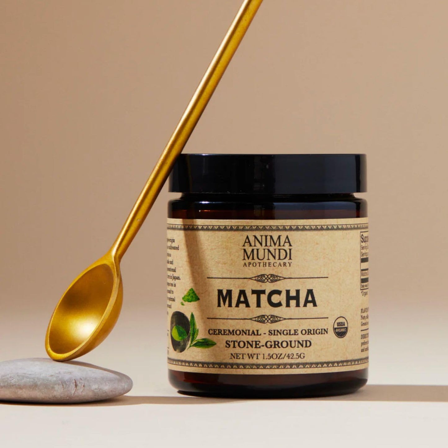 Anima Mundi Apothecary Matcha Powder - Japanese Single-Origin & Stone-Ground - Certified Organic, Ceremonial Grade Matcha - Small Batch Produced