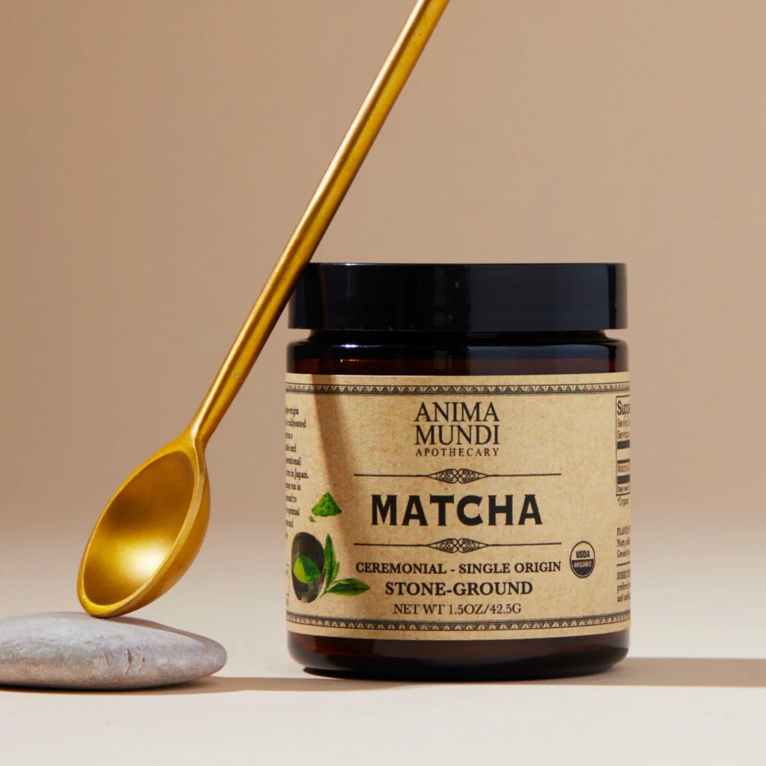 Anima Mundi Apothecary Matcha Powder - Japanese Single-Origin & Stone-Ground - Certified Organic, Ceremonial Grade Matcha - Small Batch Produced