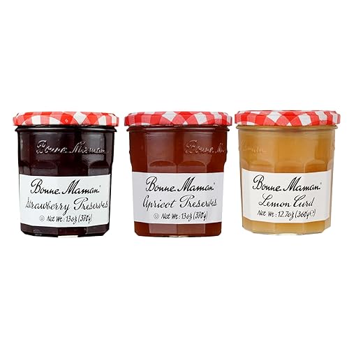 Bonne Maman Baking Variety Pack (Strawberry Preserves, Apricot Preserves and Lemon Curd), Pack of 3
