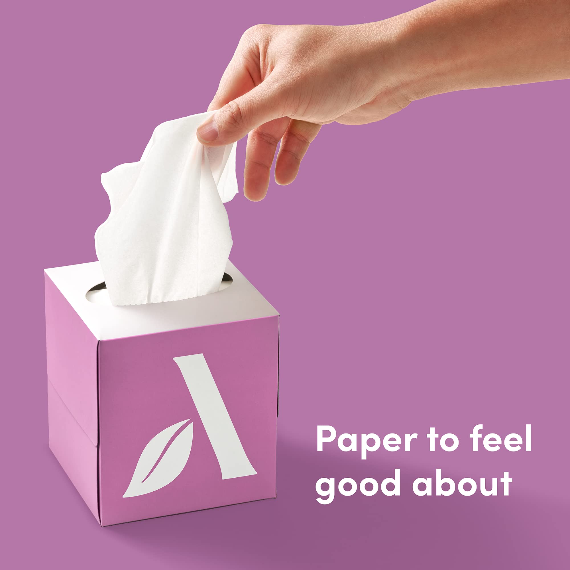 Amazon Aware 100% Bamboo Facial Tissues, 3-Ply, FSC Certified, 12 Pack, 60 Sheets Per Box, 720 Total