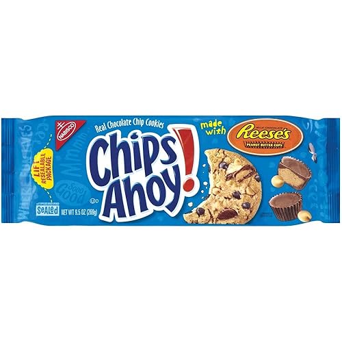 Nabisco, Chips Ahoy! Chocolate Chip Cookies made with Reese's Peanut Butter Cups, 9.5oz Bag (Pack of 3)