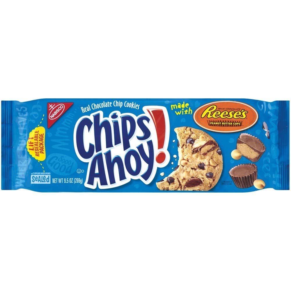 Nabisco, Chips Ahoy! Chocolate Chip Cookies made with Reese's Peanut Butter Cups, 9.5oz Bag (Pack of 3)