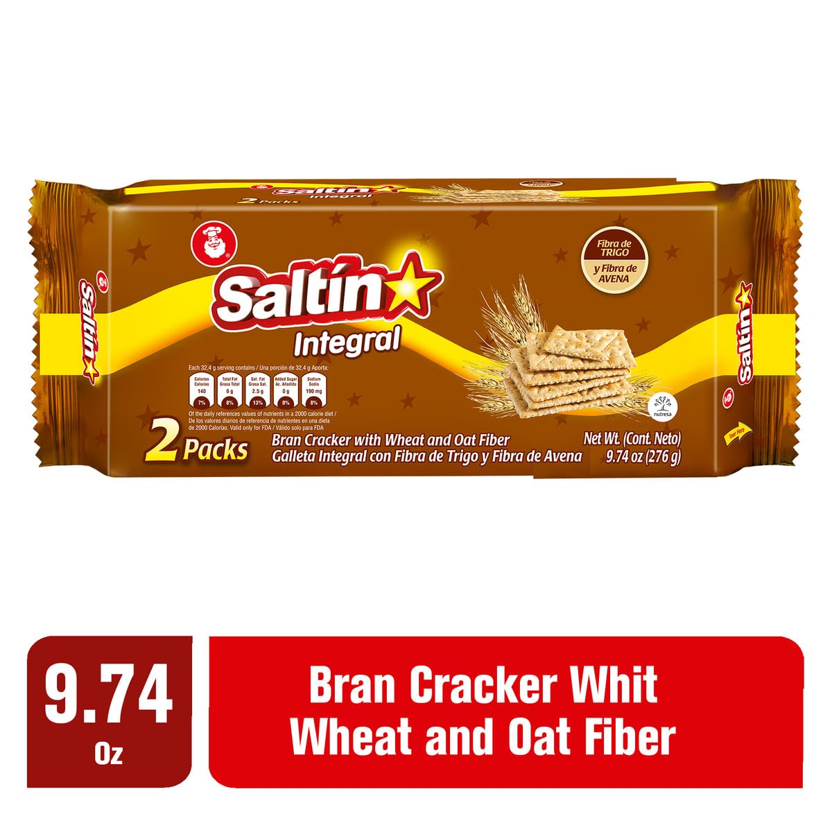 Saltin Noel Wheat Crackers | Grain & Seeds | Delicious & Healthy | 9.73 Oz (Pack of 4)