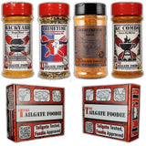 THE TAILGATE FOODIE Beef Seasoning Gift Box - 4 Pack BBQ Rub Variety Pack for SMoking, Barbecue, and Grilling - Burgers, Steak, Brisket, and Burnt End