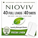 Nioviv Laundry Detergent Sheets - 40 Full Loads - Travel Laundry Sheets, No Mess No Measuring - Plant-Based, Plastic-Free - Hypoallergenic Fresh Linen