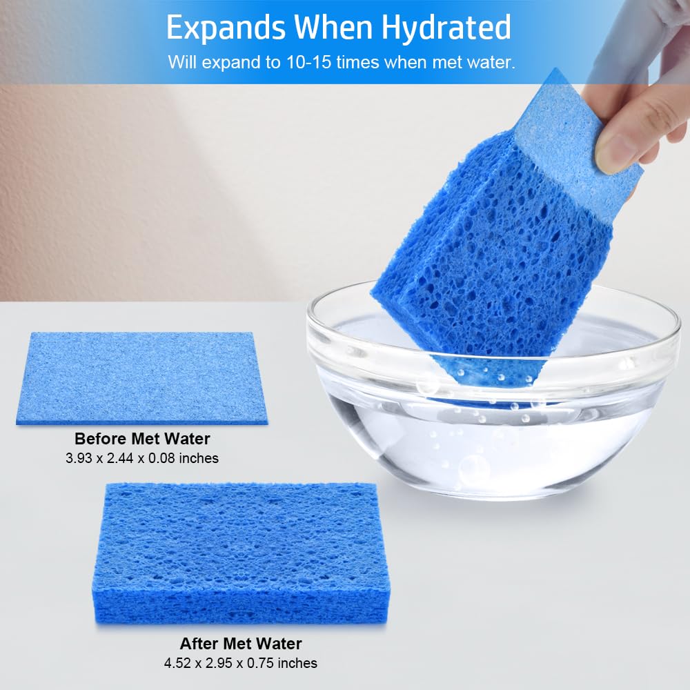 Mcyye 4PCS Compressed Kitchen Sponges for Household Use, Zero Scratch Scrub Dish Sponge Kitchen, Dual Sided Multipurpose Cleaning Sponges for Dishes