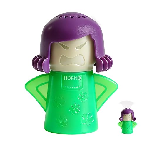 HORNO Angry Mama Microwave Oven Steam Cleaner and Disinfects With Vinegar and Water for Kitchens (Green)
