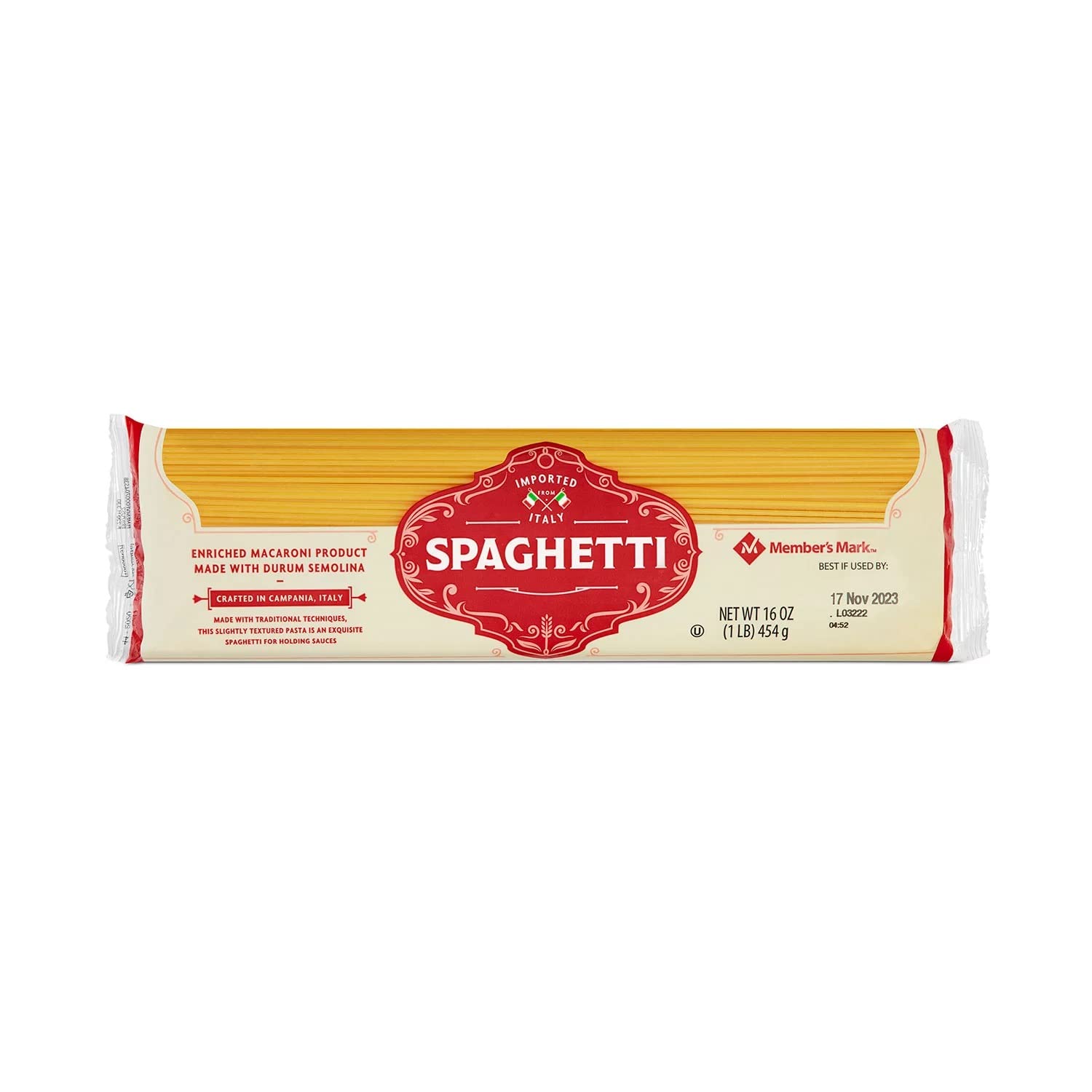Member's Mark Spaghetti Pasta Pantry Pack, 1 Pound (Pack of 6)