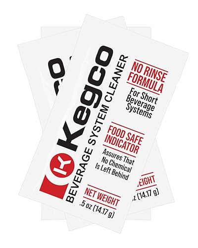 Kegco No-Rinse Cleaner for Beverage Systems - Ten 0.5 oz. Packets