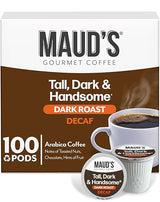 Maud's Decaf Dark Roast Coffee Pods, 100 ct, Decaffeinated Single Serve Pods - 100% Arabica, Compatible with Keurig K Cups Maker
