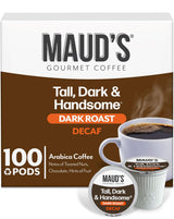 Maud's Decaf Dark Roast Coffee Pods, 100 ct, Decaffeinated Single Serve Pods - 100% Arabica, Compatible with Keurig K Cups Maker