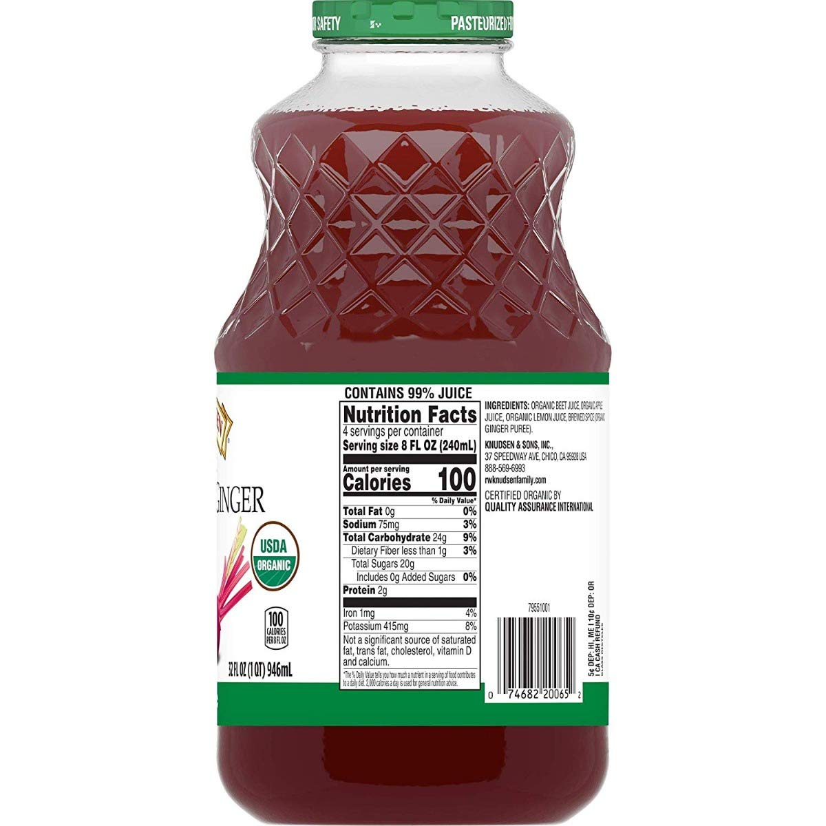 Knudsen (NOT A CASE) Organic Beet Apple Ginger Juice