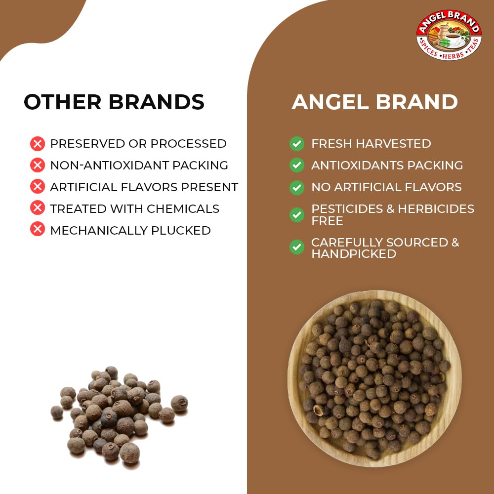 Angel Brand Allspice Pimento Seed Whole 1.5 oz Bottle - Warm & Aromatic Essence of Whole Pimento Jamaican with Unique Blend for Sweet & Savory Dishes