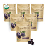 Sunsweet D'Noir Organic Prunes - Prunes Pitted Unsweetened & Dried - Gluten Free, Preservative Free, Vegan - Fiber & Minerals - 7 oz Pouch x 6 Pack