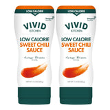 VIVID KITCHEN Low-Calorie Sweet Chili Sauce - 2 Pack - Low Sugar, 10 Cal/Serving - No Preservatives or MSG - Easy Squeeze Bottle - Healthy